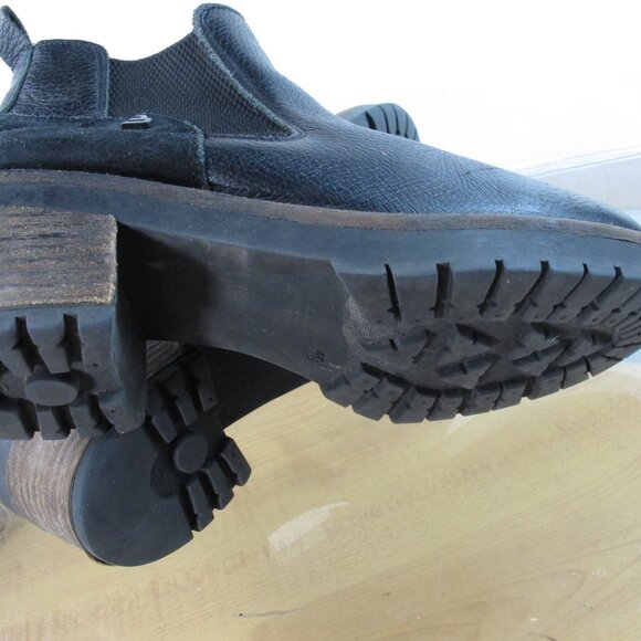 Bullboxer Women's Chunky Heel Ankle  Boots Black Leather Euro 40/ Size 9 US - Picture 6 of 9